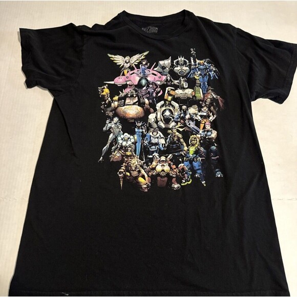 Blizzard shirt mens size M Jinx Overwatch Characters Black T-Shirt Mens (hole) - Picture 1 of 7